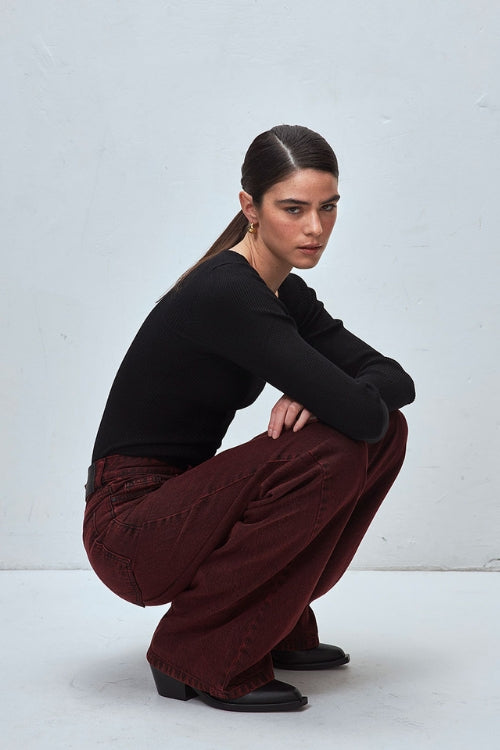 WIDELEG EXTRALARGE BORDEAUX