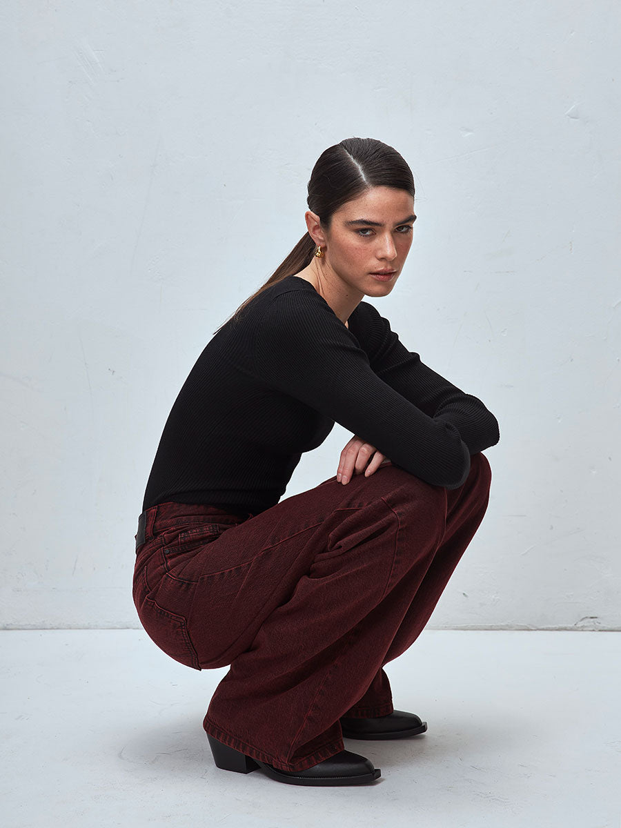 WIDELEG EXTRALARGE BORDEAUX